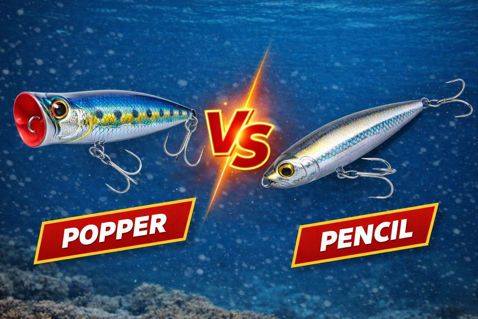 الفرق بين البوبر والبنسل وأيهما الأفضل لصيد الأسماك البحرية