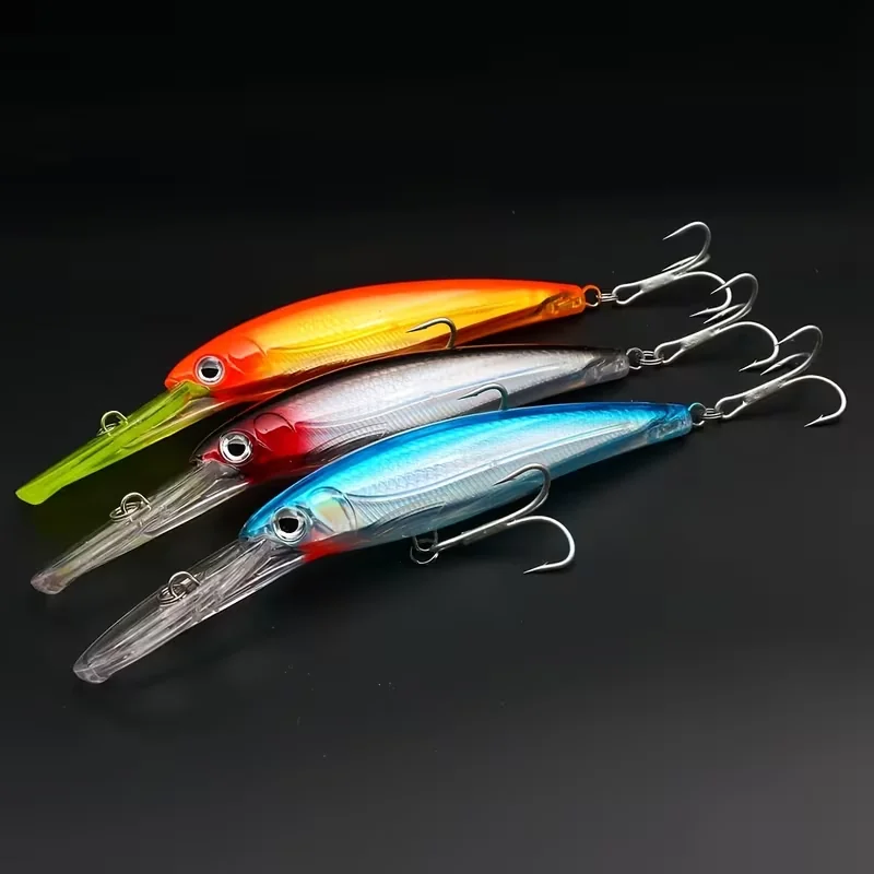 Set of Large Minnow Deep Diving Wobblers Equipped