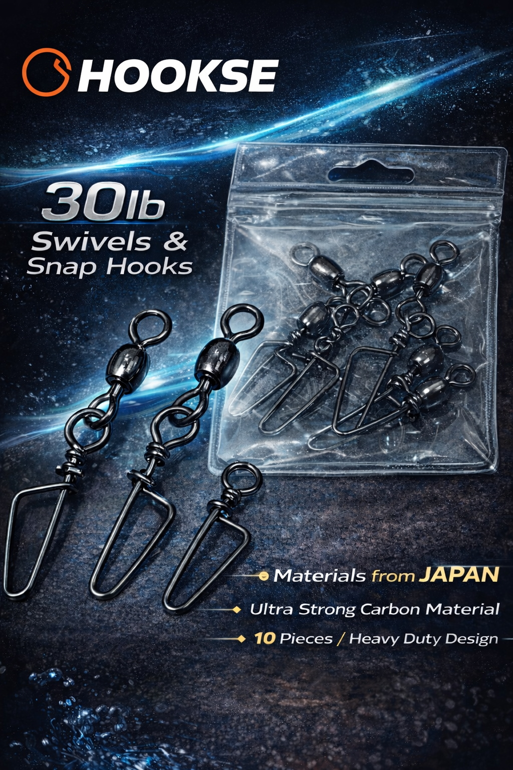 Swvl & 30lb HOOKSE Fishing Clip – Heavy Duty Carbon Steel