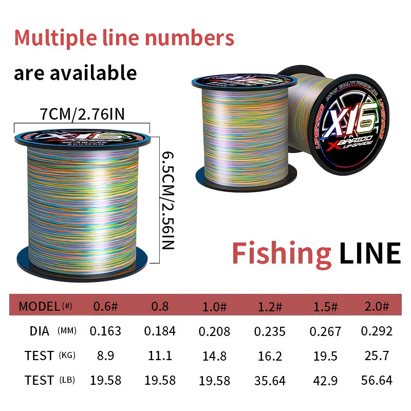 BKUMAN 16 Strands 500m/547 yd Durable PE Braided