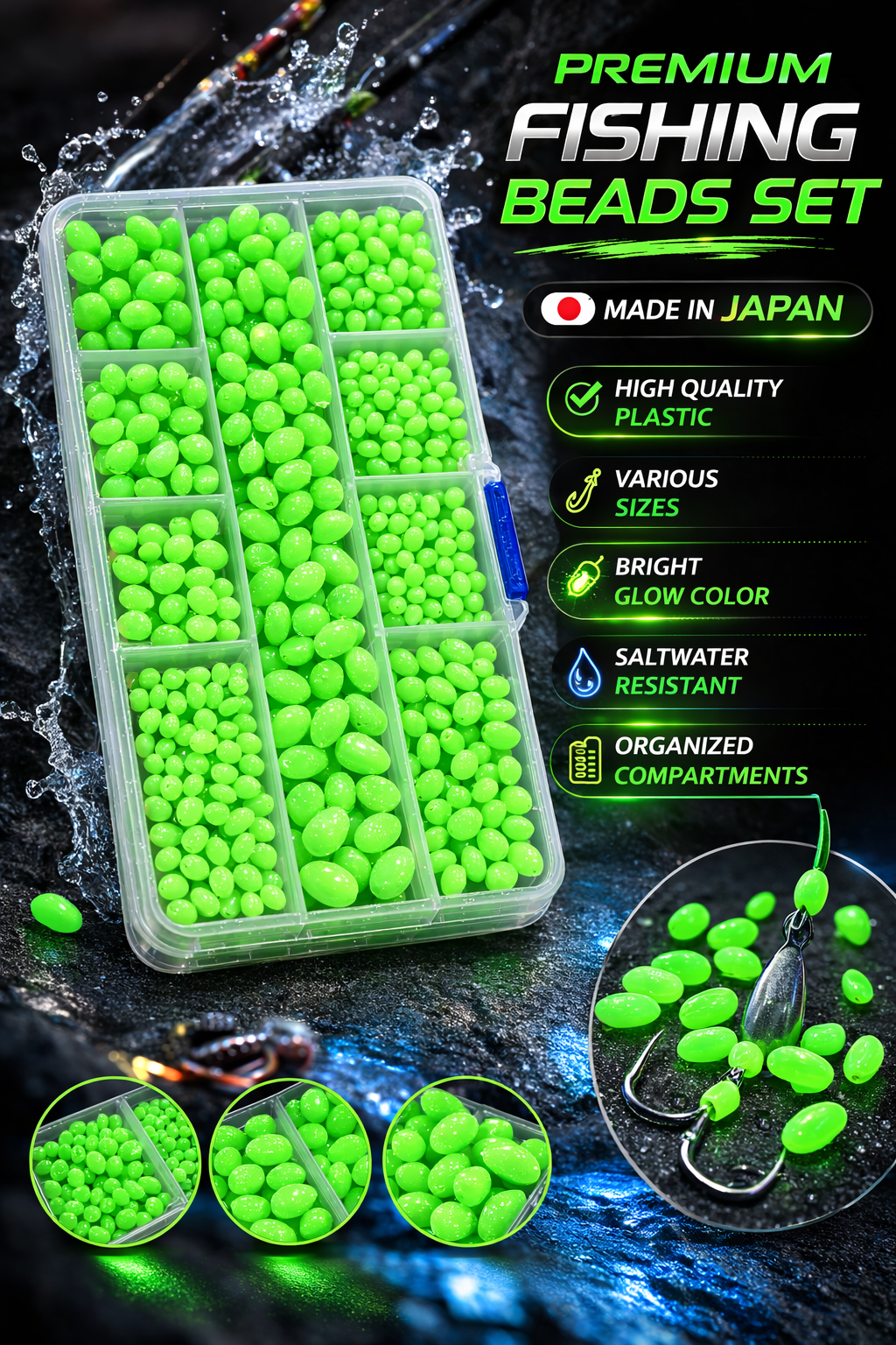 Premium Glow Fishing Beads Set